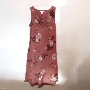 Vintage Alyn Paige Sleeveless Floral Cowl Neck Dress